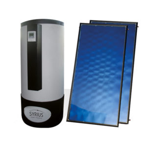 Le chauffe-eau solaire drain back individuel, autovidangeable avec deux capteurs solaires, et une station de régulation intégrée